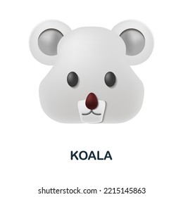 Koala icon. 3d illustration from animal head collection. Creative Koala 3d icon for web design, templates, infographics and more