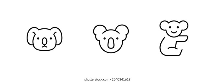 ícone koala. vetor plano animal e ilustração, gráfico, traçado editável. Adequado para design de site, logotipo, aplicativo, modelo e ui ux.