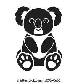 Koala icon in black style isolated on white background. Animals symbol stock vector illustration.