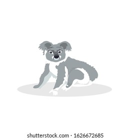 koala icon cartoon endangered wild australian animal symbol wildlife species fauna concept flat vector illustration