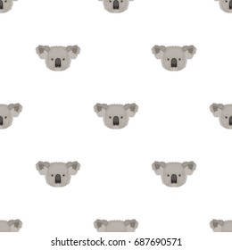 Koala icon in cartoon style isolated on white background. Realistic animals symbol stock vector illustration.