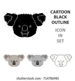 Koala icon in cartoon style isolated on white background. Realistic animals symbol stock vector illustration.