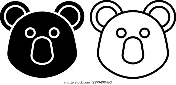 koala icon in fill and line style. Vector illustration
