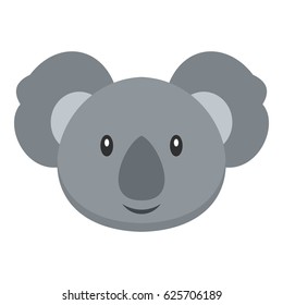 Koala icon flat isolated on white background vector illustration