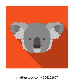 Koala icon in flat style isolated on white background. Realistic animals symbol stock vector illustration.