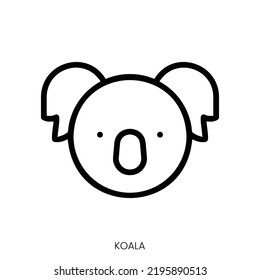 icono de koala. Diseño De Estilo De Arte De Línea Aislado En Fondo Blanco