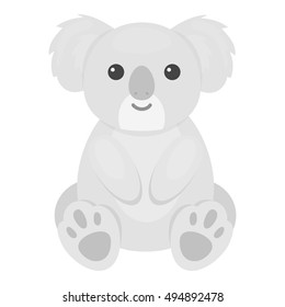 Koala icon monochrome. Singe animal icon from the big animals monochrome.