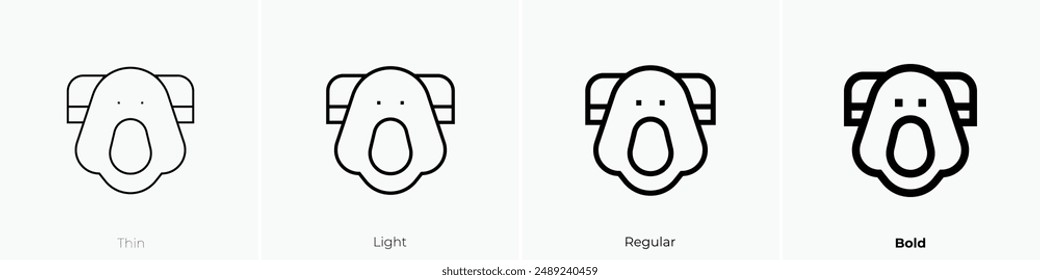 koala icon. Thin, Light Regular And Bold style design isolated on white background