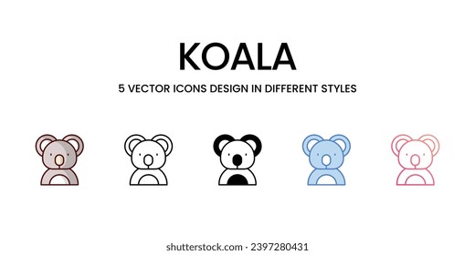 Koala Symbole setzen Vektorgrafik. Vektorbestand,