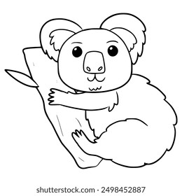 koala illustration hand drawn outline isolated vector