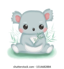koala illustration for personal project, background, invitation, wallpaper and many more