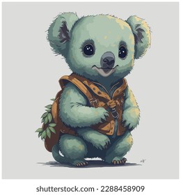 koala illustration vector image with light background