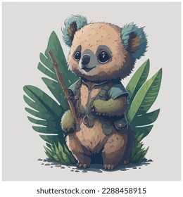 koala illustration vector image with light background