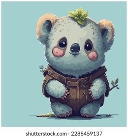 koala illustration vector image with light background