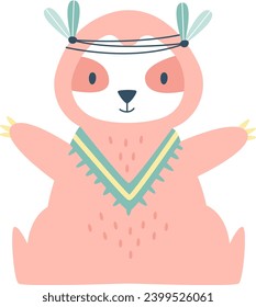 Koala Con Ilustración De Vector De Accesorios Tradicionales Indios