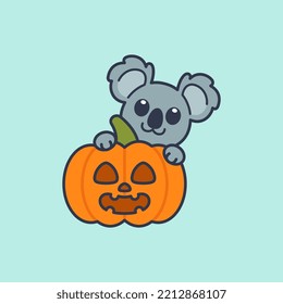 Koala With Jack o Lantern