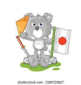 the koala japanese vector. cartoon character