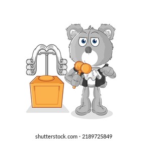 the koala judge holds gavel. character vector