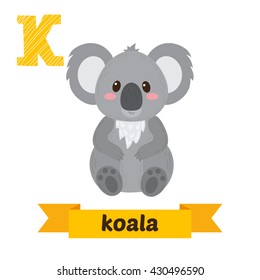 Koala. K-Brief. Rutsche Kinder tierisches Alphabet in Vektorgrafik. Hübsche Cartoon-Tiere. Vektorgrafik