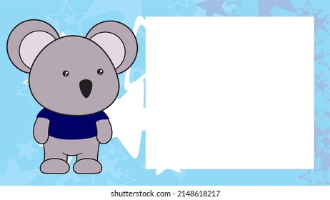 koala kid chibi cartoon pictureframe in vector format