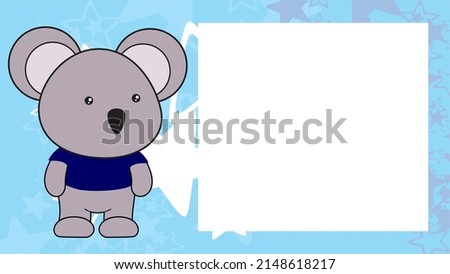 koala kid chibi cartoon pictureframe in vector format