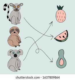 koala, lemur, sloth hand drawn vector illustration. Can be used for card, mug, brochures, poster, t-shirts etc.