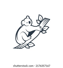 Plantilla vectorial de la ilustración del logotipo de la línea de Koala