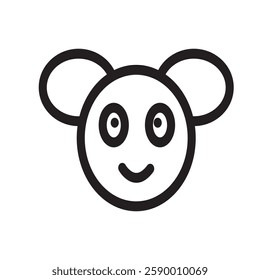 Koala line icon with a simple and cute design. Perfect for wildlife, animal, and nature-related graphics.