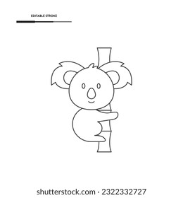 Koala Line Icon Vector Design.