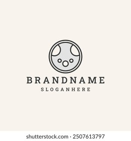 koala line logo icon design vector on white background