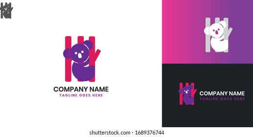 Koala Logo - All elements on this template are editable with vector software