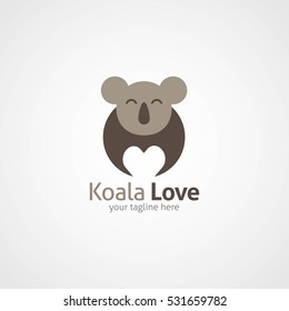 Koala Logo Design Template. Vector Illustration