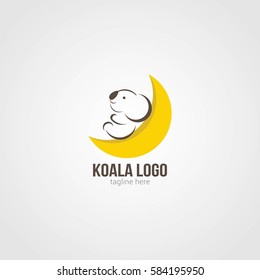 Koala Logo Design Template. Vector Illustration