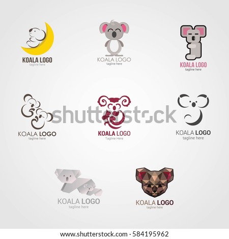 koala logo design template vector illustration stock vector royalty