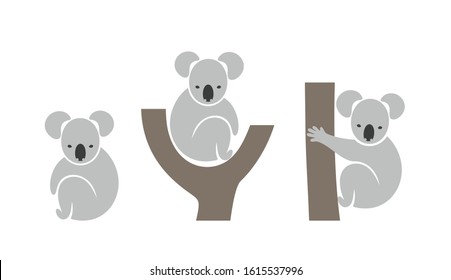 Koala logo. Isolated koala on white background