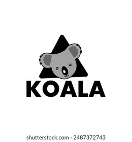 Koala logo isolated on white, Koala face, Animal logo