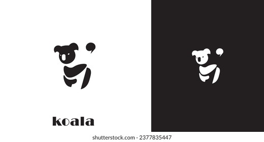 logotipo de koala con diseño minimalista
