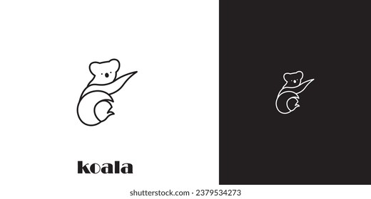 logotipo de koala con diseño minimalista