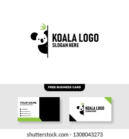 Koala Logo Vector Template, Free Business Card