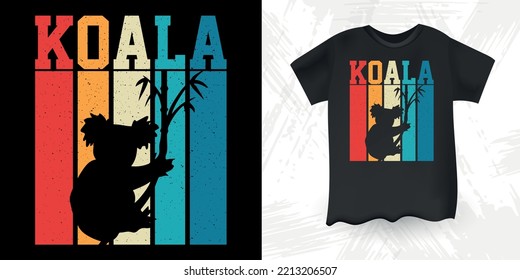 Koala Lover Funny Cute Koala Bär Retro Vintage Koala T-Shirt Design 