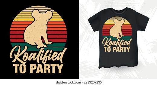 Koala Lover Funny Cute Koala Bear Retro Vintage Koala T-Shirt Design 