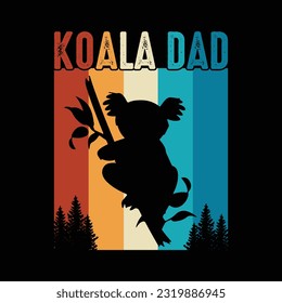 Koala Lover Funny Cute Koala Bear Retro Vintage Koala T-Shirt Design