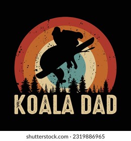 Koala Lover Funny Cute Koala Bear Retro Vintage Koala T-Shirt Design