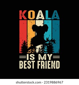 Koala Lover Funny Cute Koala Bear Retro Vintage Koala T-Shirt Design