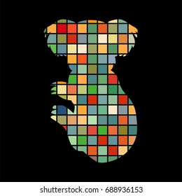 Koala marsupial mammal color silhouette animal