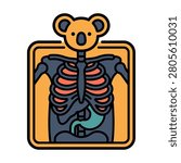 Koala Marsupial Thoracic Chest X-Ray Icon for Wildlife Rescue
