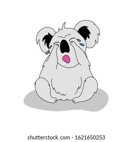 koala marsupial wild animal crying cartoon vector 