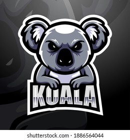 Koala mascot esport logo design	