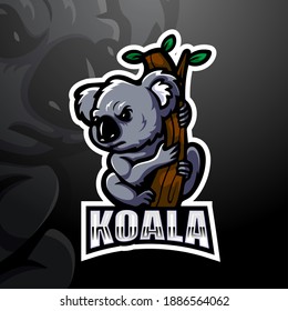 Koala mascot esport logo design	