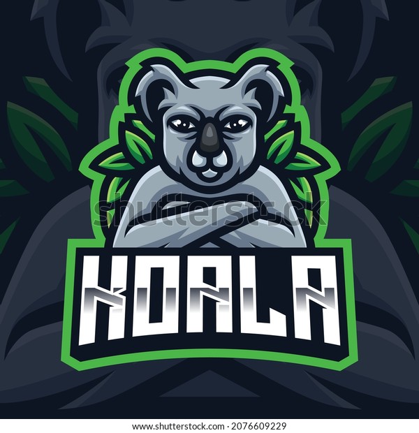 Koala Mascot Gaming Logo Template Stock Vector (Royalty Free ...